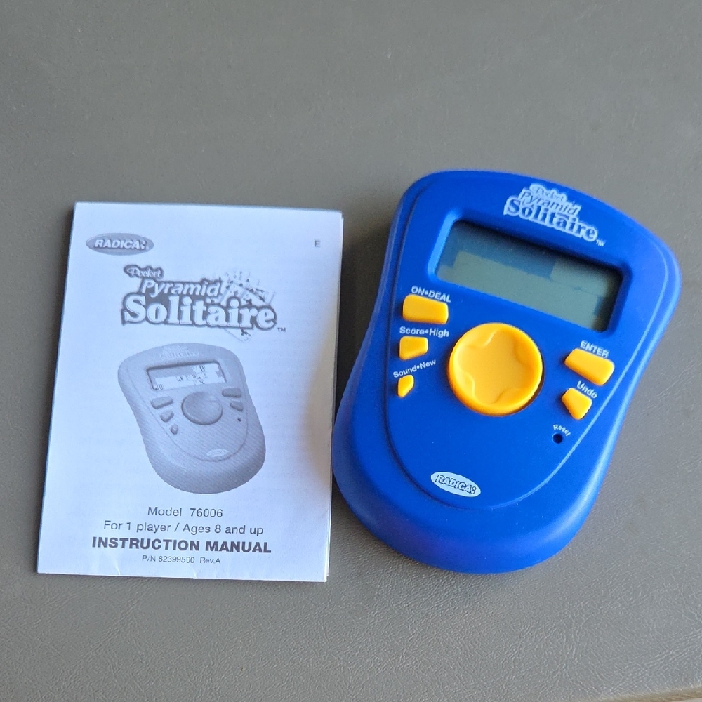 Radica Blue Pyramid Solitaire Handheld Game